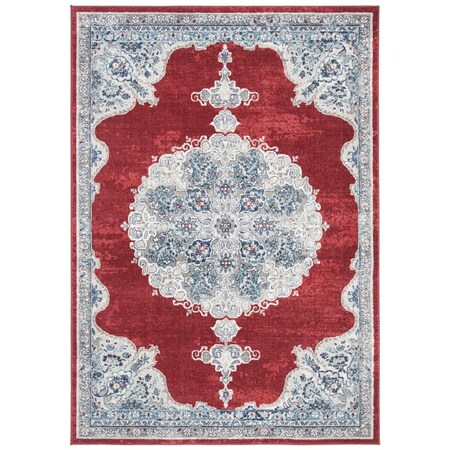 Safavieh 6 x 9 ft. Brentwood Power Loomed Rectangle Area Rug Red & Ivory BNT867Q-6